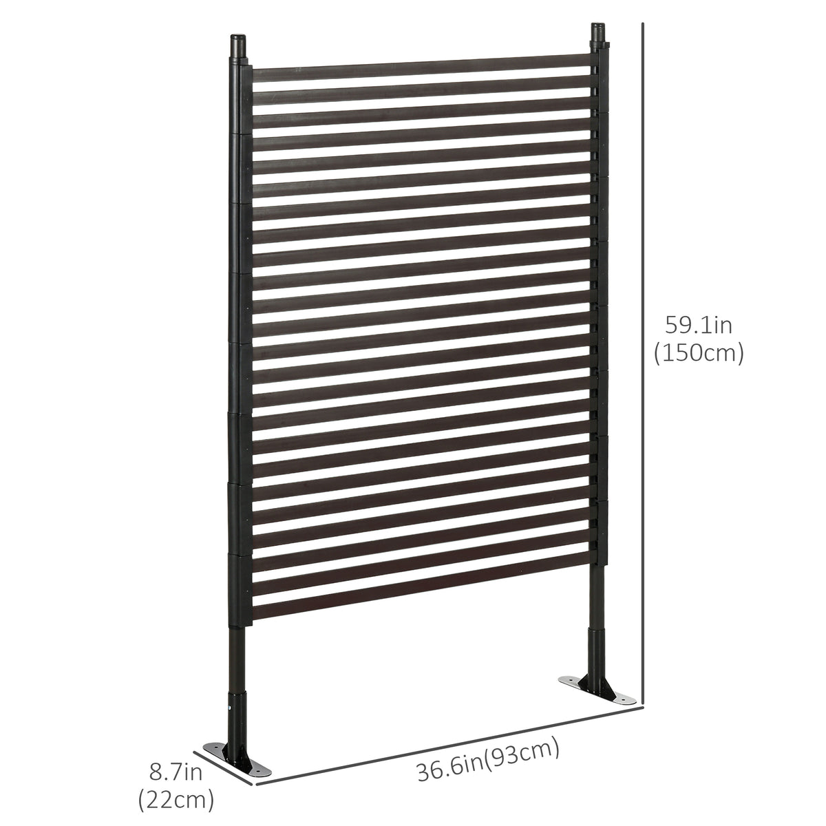 150cm Metal Garden Fence - Brown Outdoor Barrier