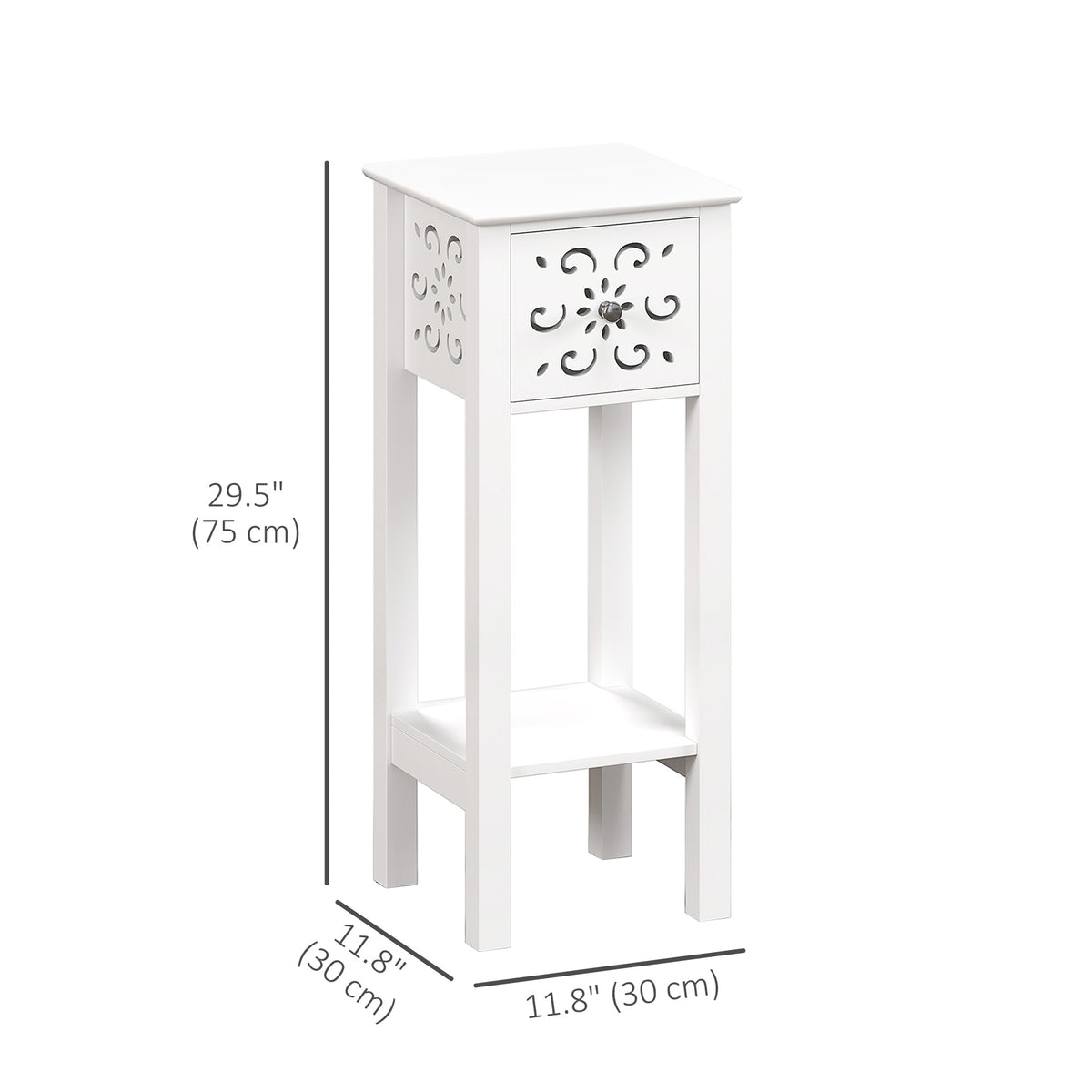Nightstands with drawer and open shelf set of 2