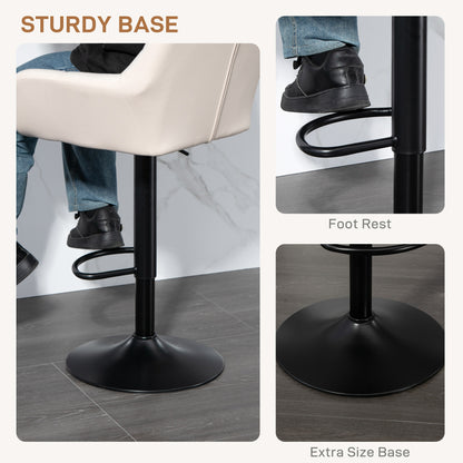 Swivel Bar Stools Adjustable with Armrests and Footrest