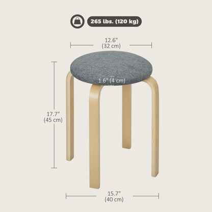 Stackable Wood Kitchen Stools Set of 4