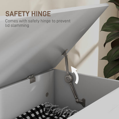 Multifunctional Storage Bench with Safety Hinge