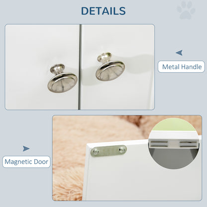Elevated Dog Feeding Station with Storage — White
