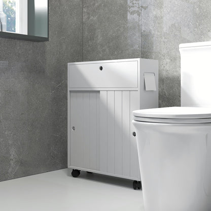 Mueble de almacenamiento estrecho con ruedas para baño