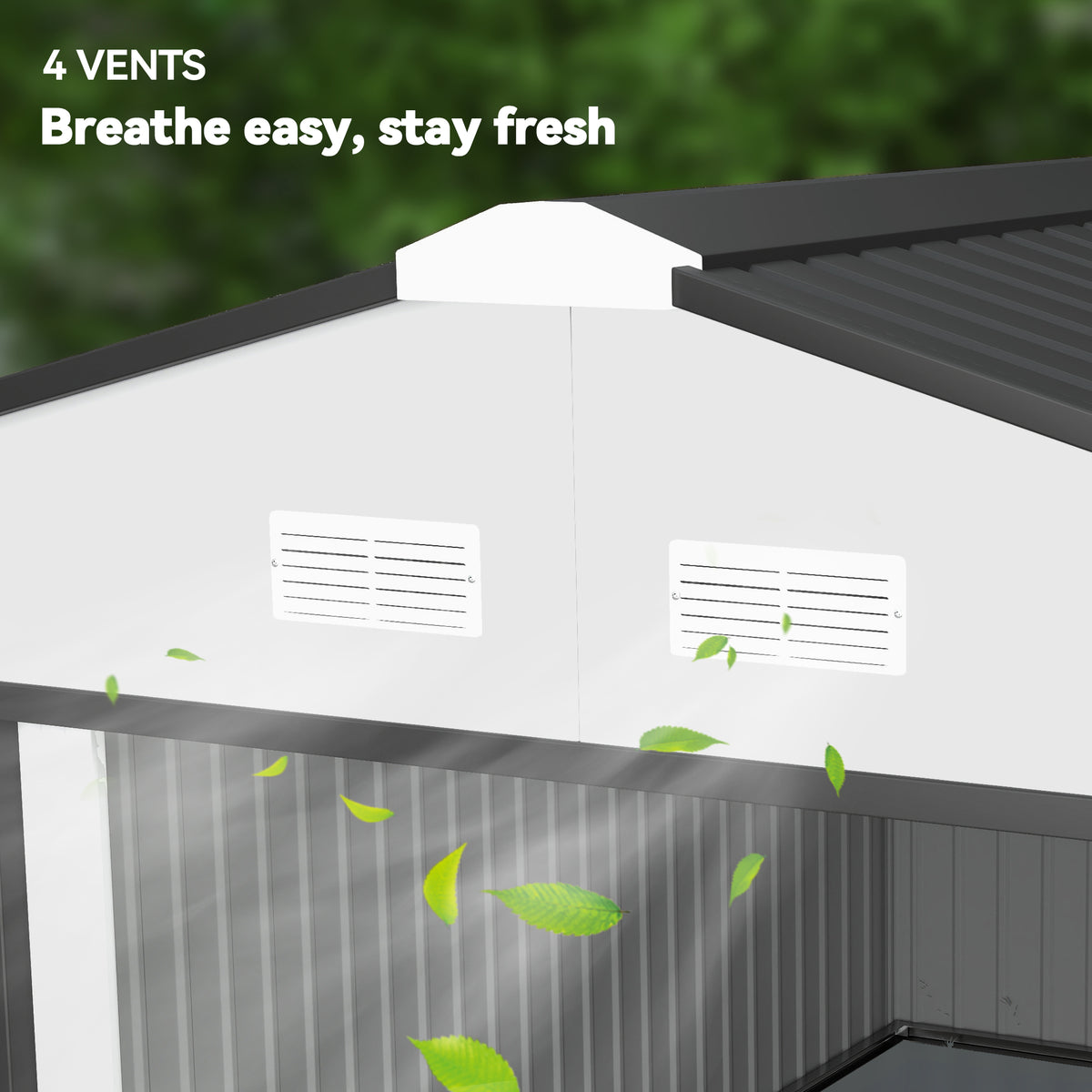 Galvanized Steel Garden Shed with Double Sliding Door