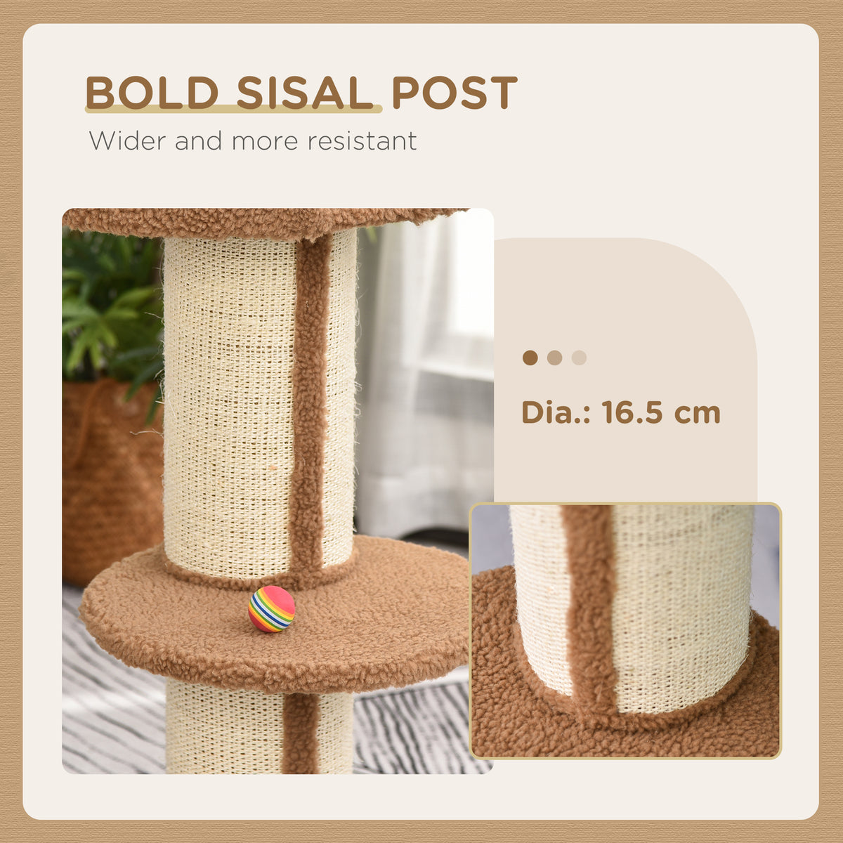 Multi-Tier Cat Tree with Sisal Scratching Post and Bed