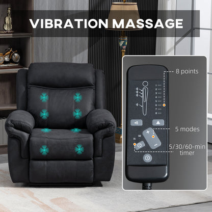 Manual Recliner Chair with Vibration Massage and Side Pockets