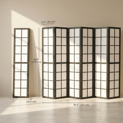 Biombo plegable de 4 paneles de madera de pino