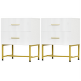 Modern Nightstands with Fluted Drawers 2 Piece Set
