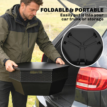 Foldable Fire Pit 20" with Lid