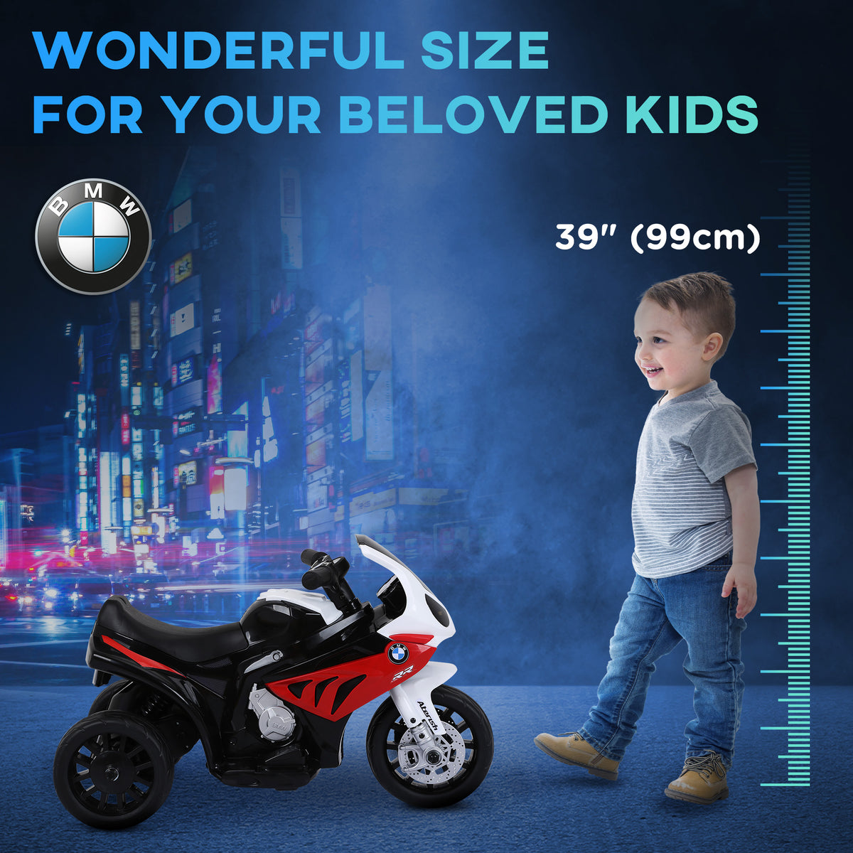 Moto eléctrica BMW S1000RR para niños muy pequeños de 18-36 meses