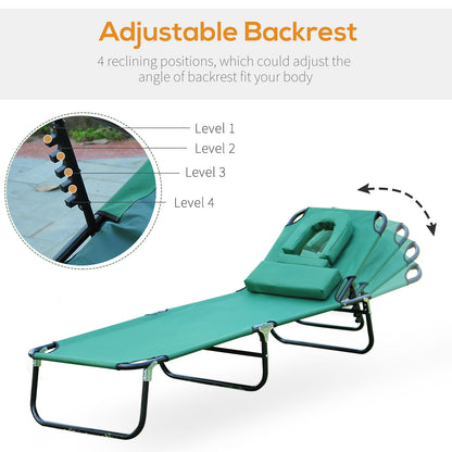 Folding lounge chair with face hole 3 positions