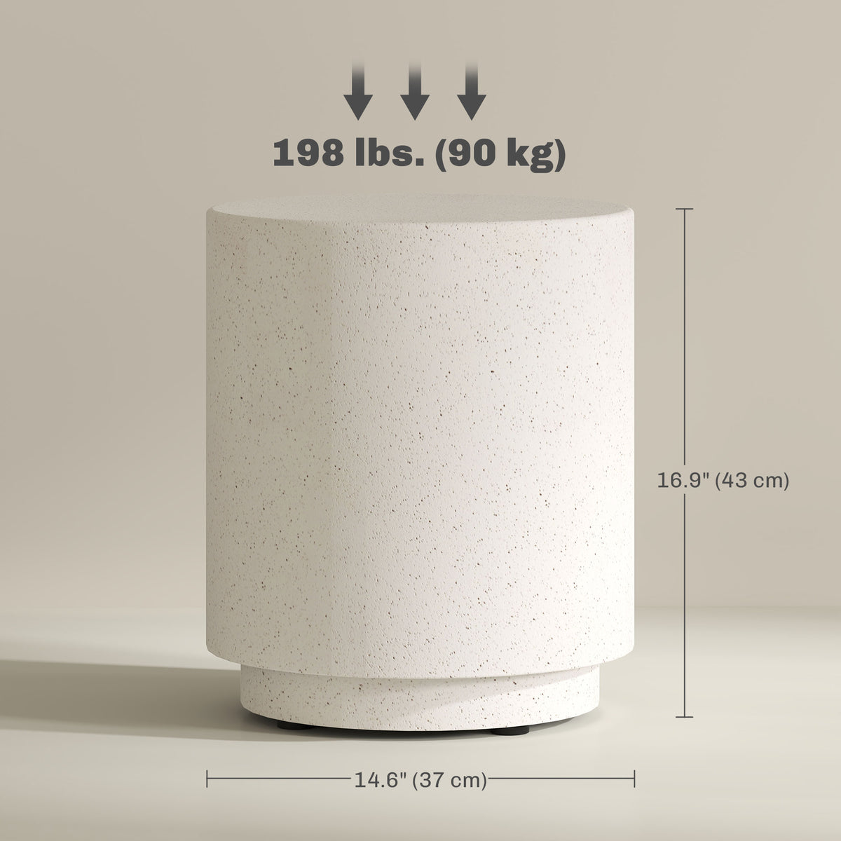 Round terrazzo finish side table