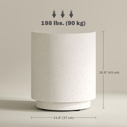 Round terrazzo finish side table
