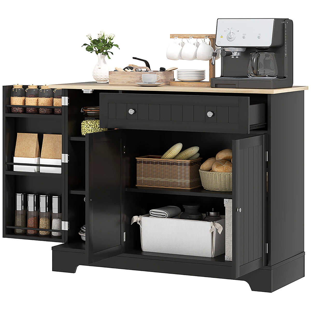 Modern Kitchen Sideboard Cabinet with Drawer and Adjustable Shelf