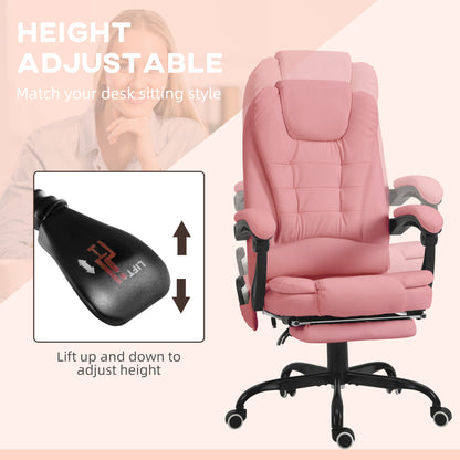 Silla de oficina de masaje reclinable con reposapiés