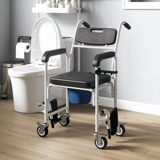 Rolling Shower Chair Multifunction with Backrest