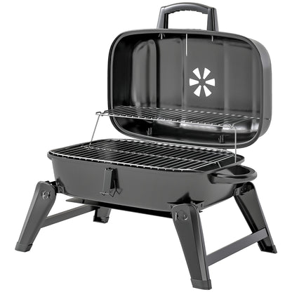 Foldable Charcoal BBQ Grill with Warming Rack