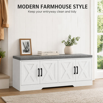 Shoe storage bench with cushion — 120 x 35 x 45 cm