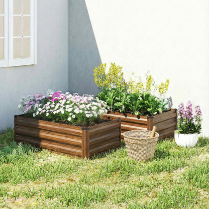 Galvanized Raised Garden Beds Set of 2 Outdoor