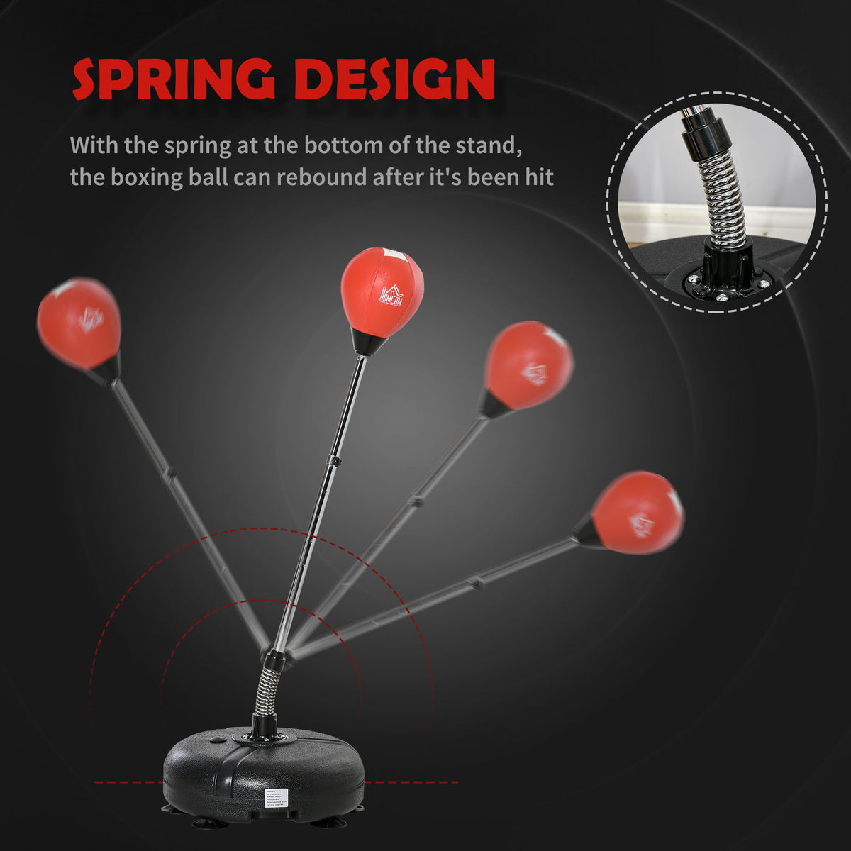 Freestanding reflex punching bag with stand