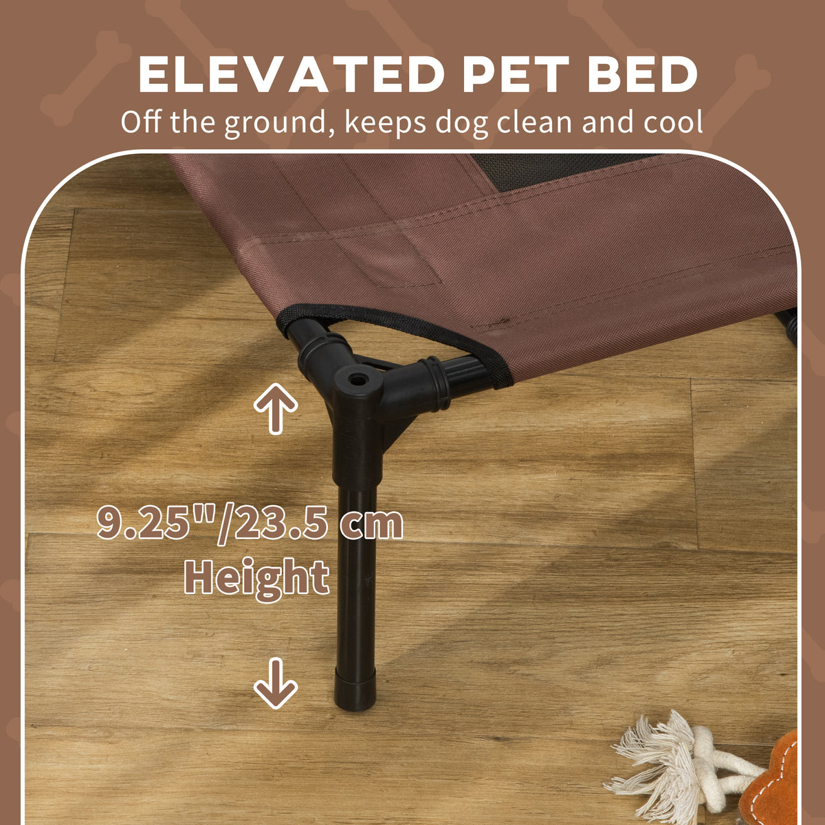 Elevated dog bed with canopy