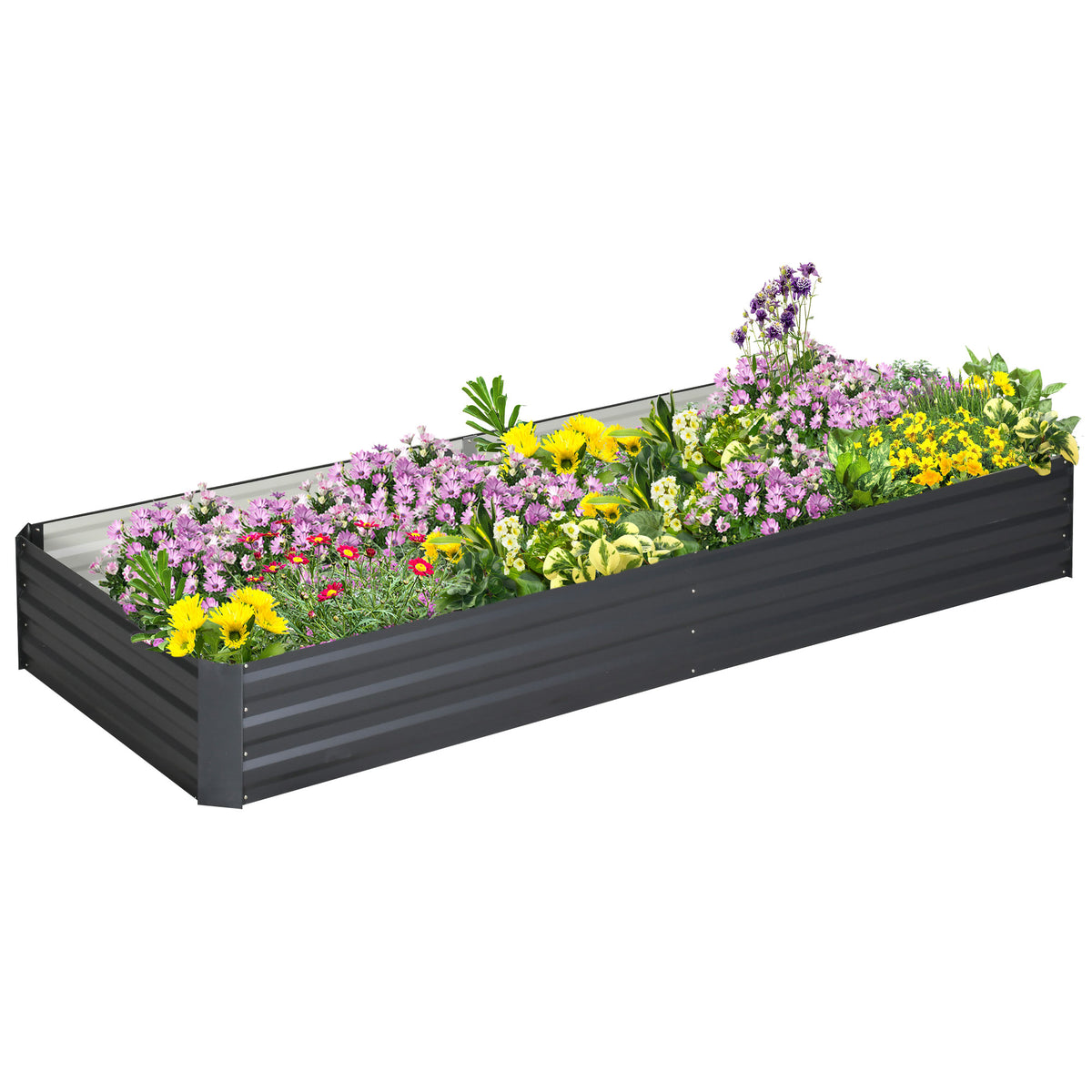 Jardinera elevada galvanizada 241 x 91 x 30 cm