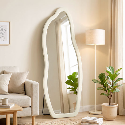 Arched Velvet Standing Full Length Mirror