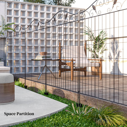 Cerca decorativa de jardín 4 paneles acero estilo vid
