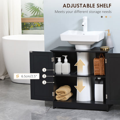 Mueble de lavabo bajo fregadero con 2 puertas y estante
