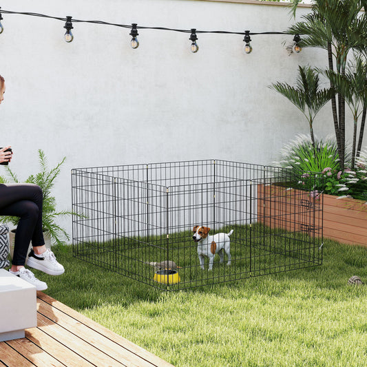 Parque plegable para perros de 8 paneles con techo