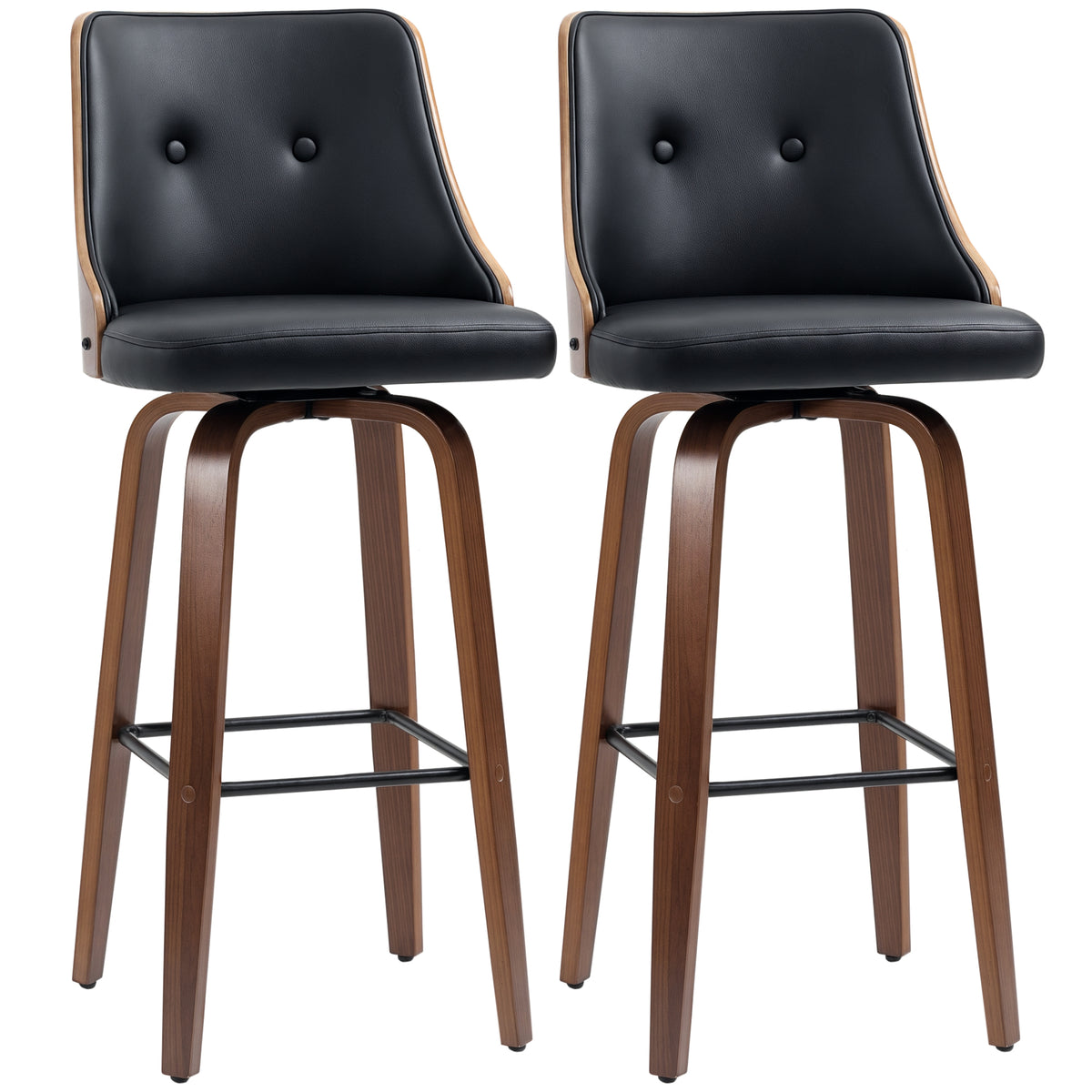 Swivel Bar Stools Tufted Counter Height Set