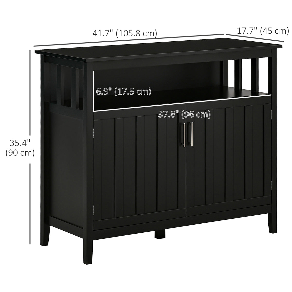 Sideboard buffet server storage cabinet with adjustable shelves
