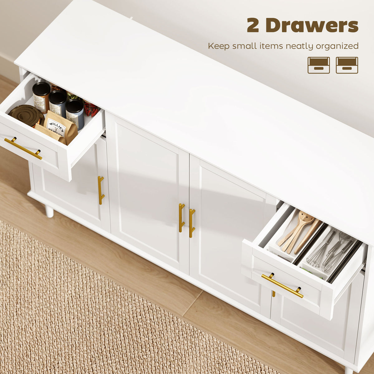 Modern Buffet Cabinet with Soft-Close Doors 140 cm