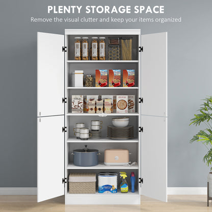 Freestanding pantry cabinet 4-door storage 177 cm