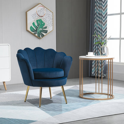Velvet Accent Chair with Metal Legs