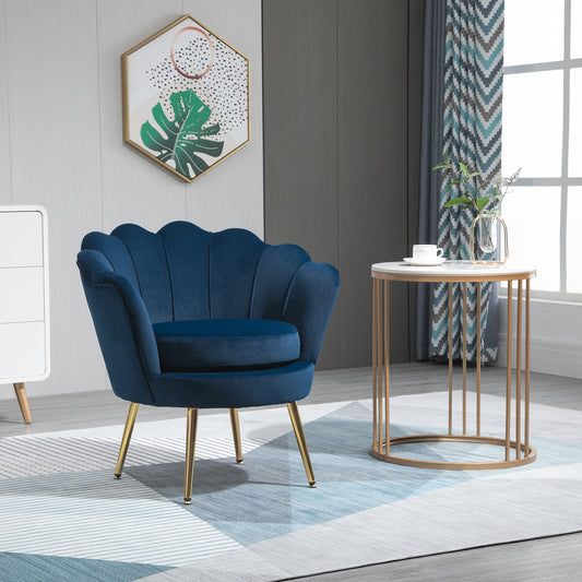Velvet Accent Chair with Metal Legs