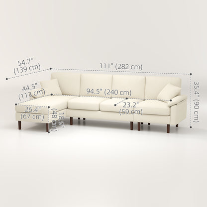 L-Shaped Sectional Sofa with Reversible Chaise Lounge
