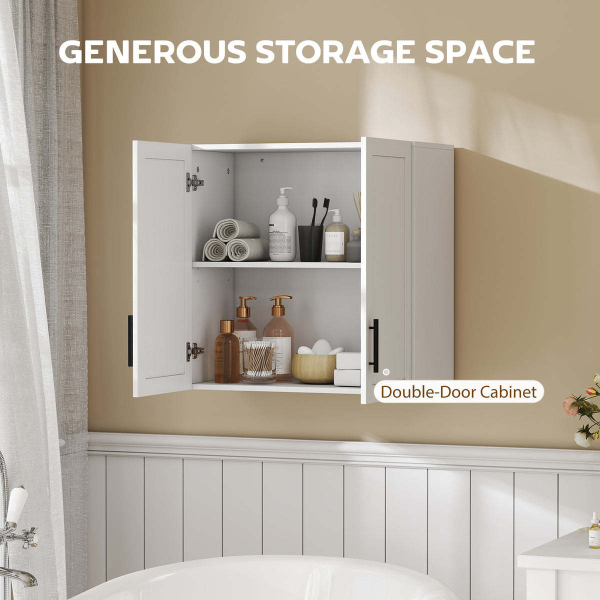 Wall-Mounted Bathroom Cabinet 2-Door — white