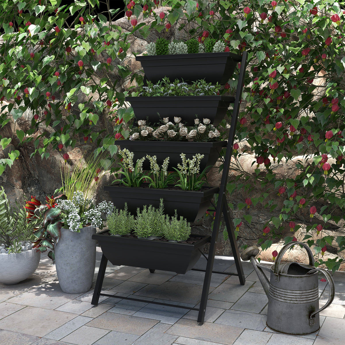 5-Tier Raised Garden Bed with Plant Stand