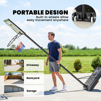 Canasta de baloncesto con soporte ajustable de 134 a 305 cm