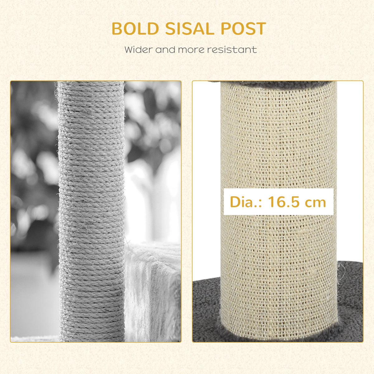 Multi-Tier Cat Tree with Sisal Scratching Post and Bed