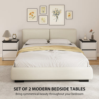 Modern bedside tables with drawers — Set of 2