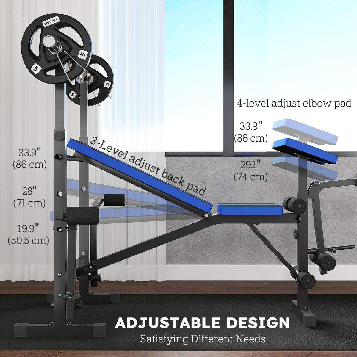 Adjustable multifunctional weight bench