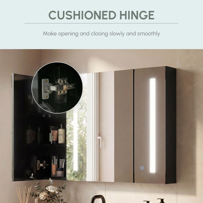 LED Wall Mirror Cabinet with Adjustable Shelves