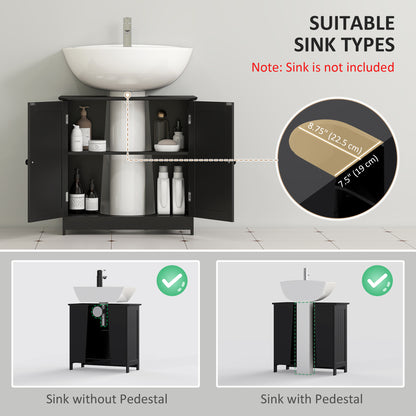Mueble de lavabo bajo fregadero con 2 puertas y estante