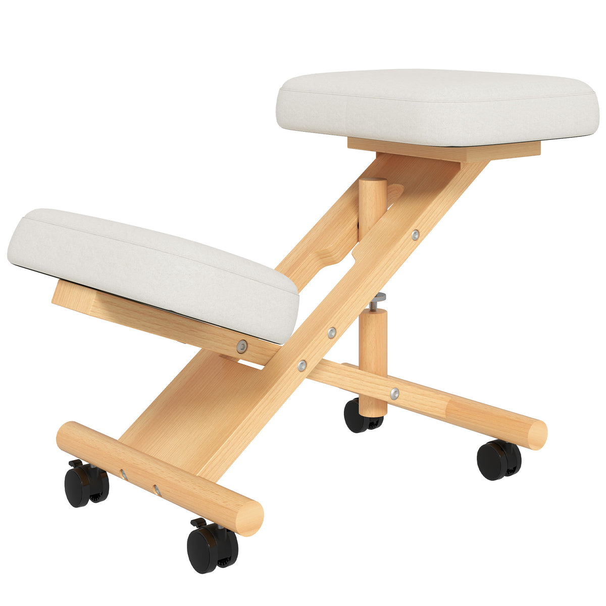 Ergonomic Kneeling Chair with Rubberwood Frame