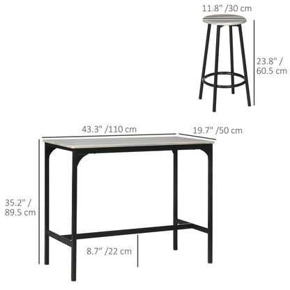 5-Piece Industrial Counter Height Bar Table Set