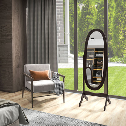 Full Length Oval Floor Standing Mirror Adjustable Angle