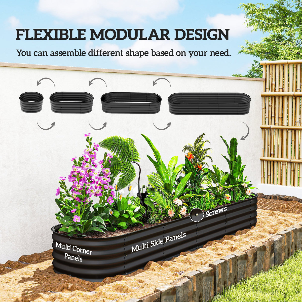 Raised Garden Bed Galvanized Steel 150 x 60 x 30 cm