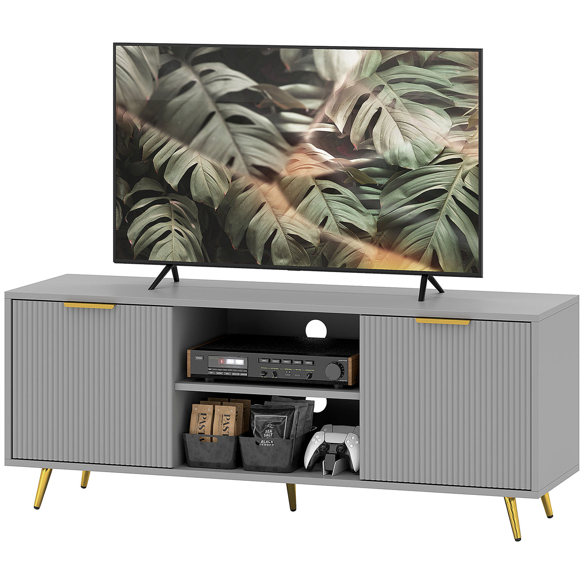 Mueble de TV moderno con almacenamiento para 55 pulgadas